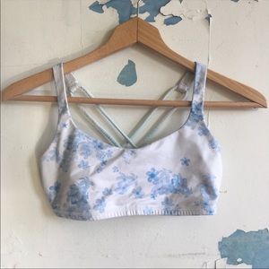 Lululemon | Blue Floral Print Energy Sports Bra